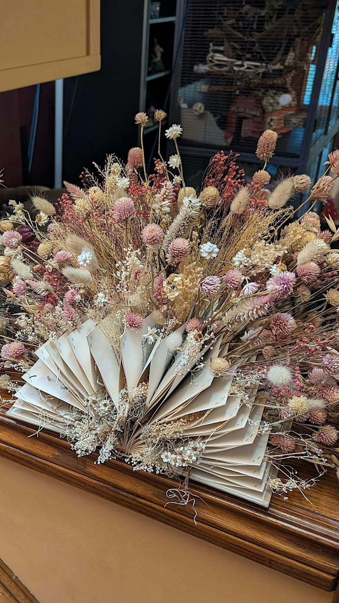 Dried Flower Book Arrangement