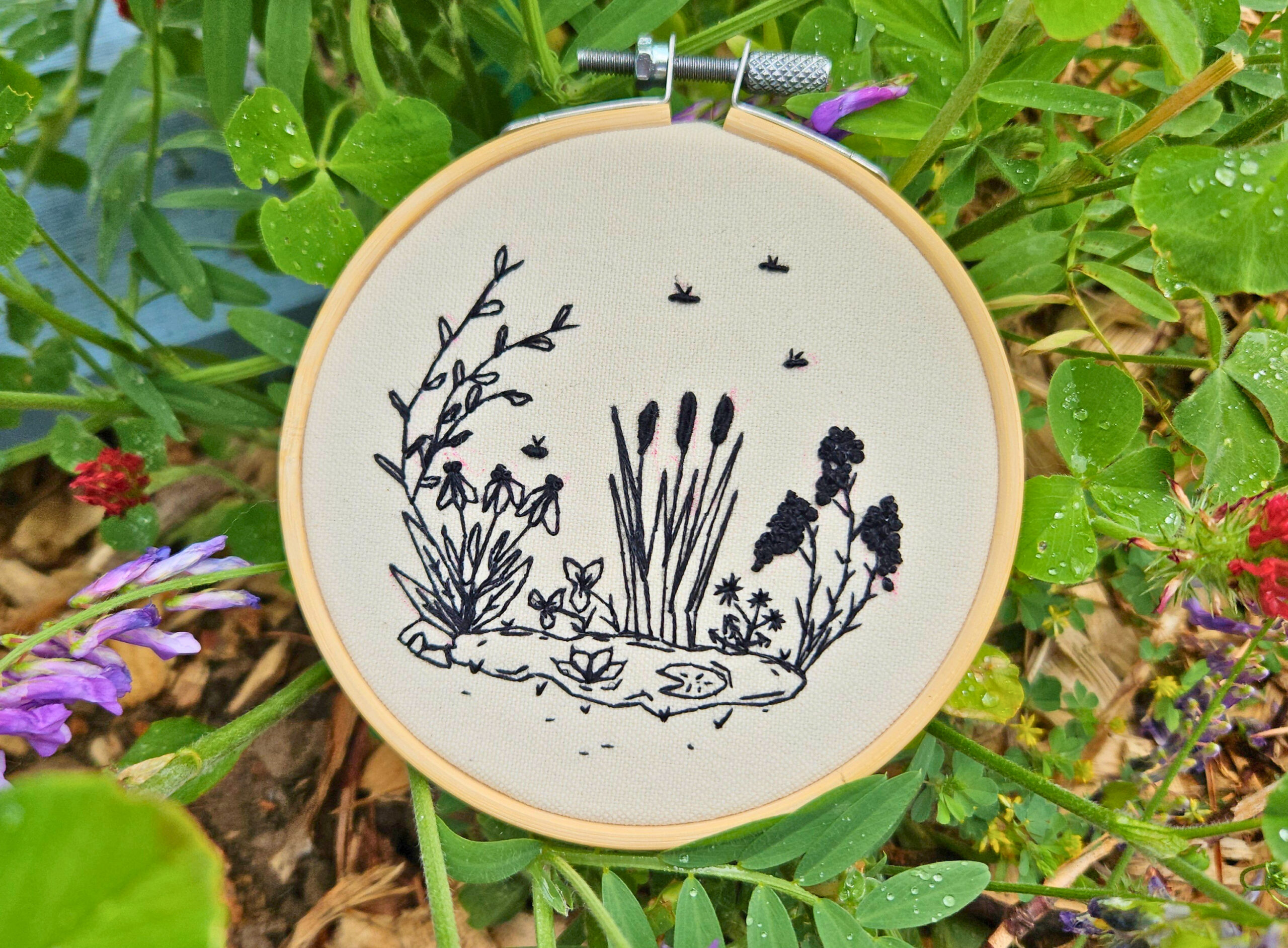 Embroidery with Candle with Hare
