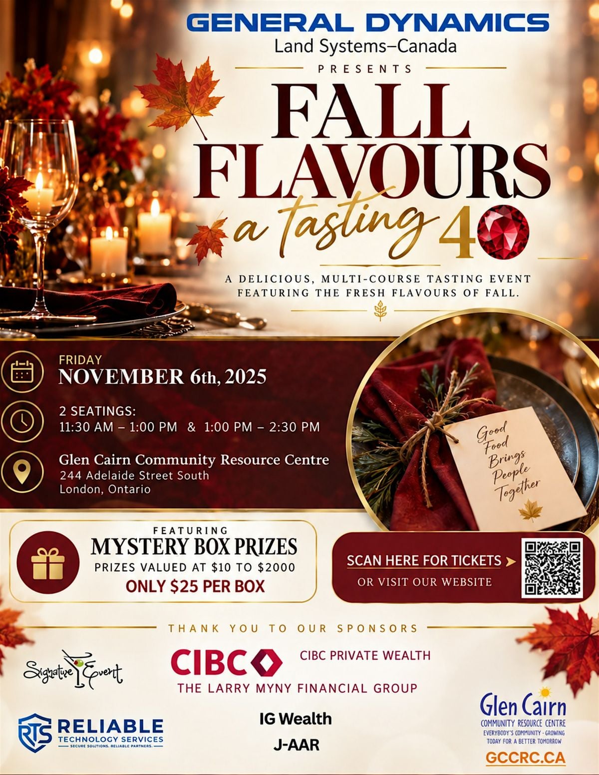 General Dynamics Land Systems Canada Presents: Fall Flavours a Tasting!