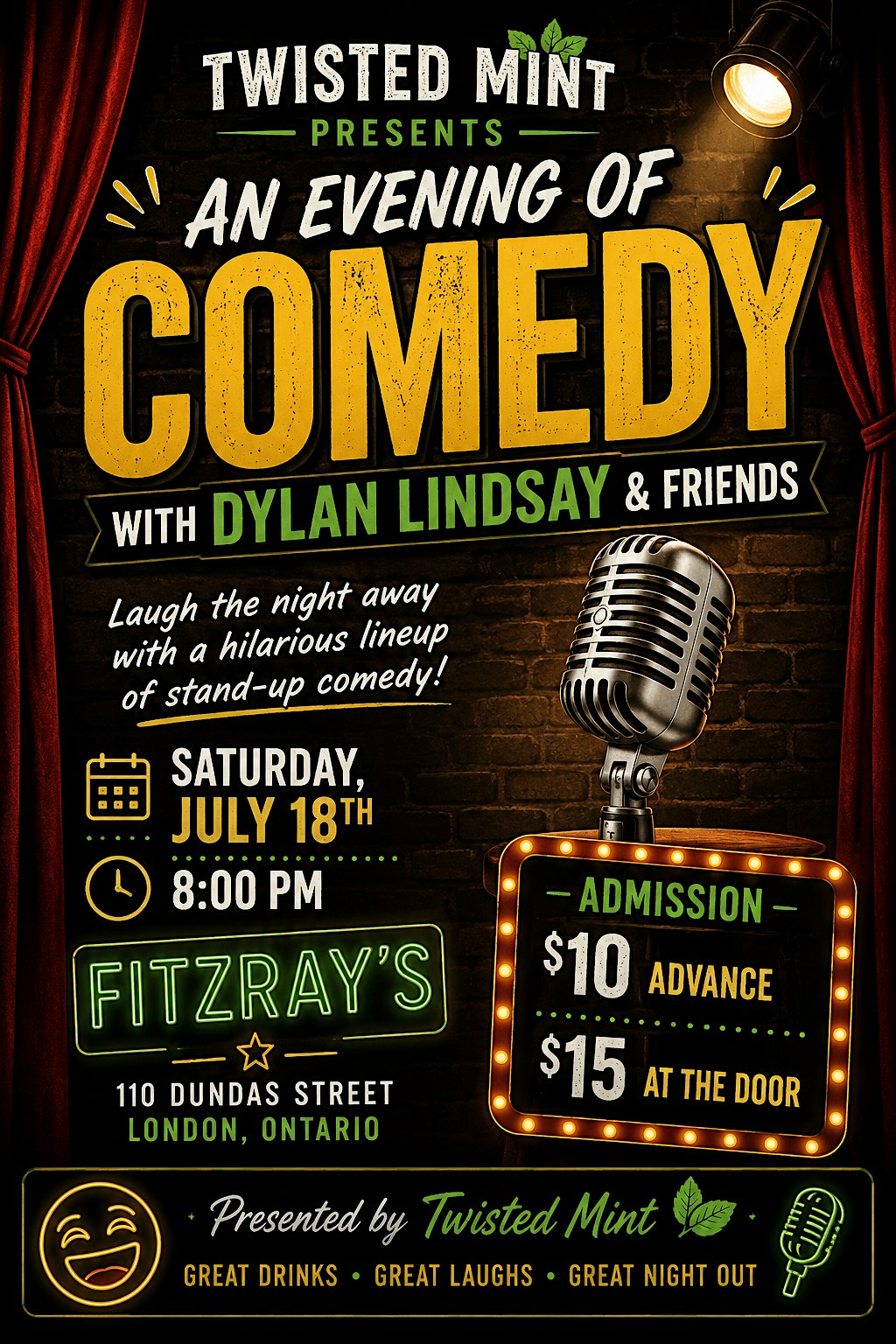 Twisted Mint Presents an Evening of Comedy With Dylan Lindsay and Friends